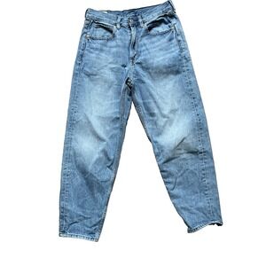 GAP Barrel High Rise Demin Jeans Women's Light Wash Size 26/2 Regular